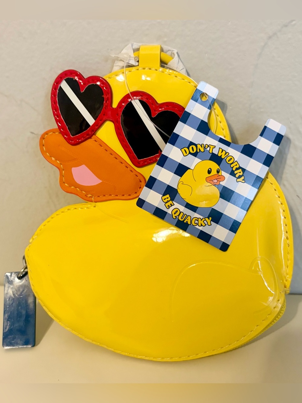 Bath & Body Works Billie the Duck Coin Purse with Reusable Gingham Tote Inside